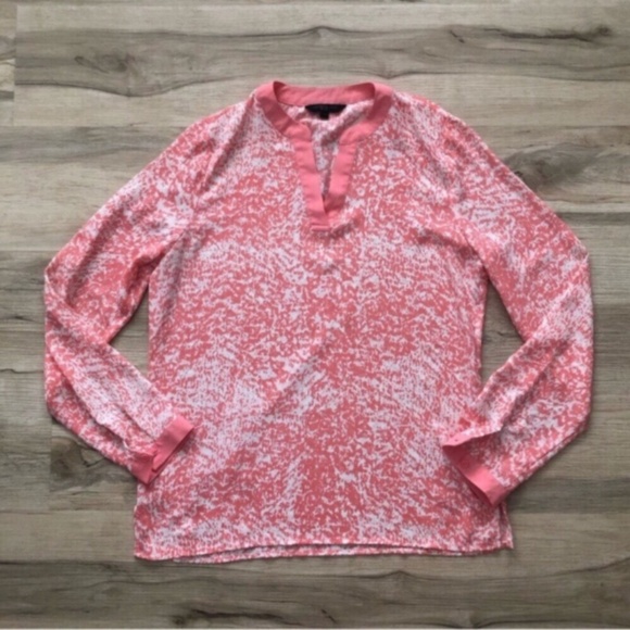 Kenneth Cole Pink and White Patterned Blouse - Picture 1 of 8